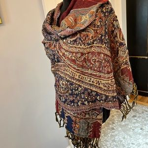 Shawl / Wrap / Scarf Multi-Color with Bugle Beads and Sequins